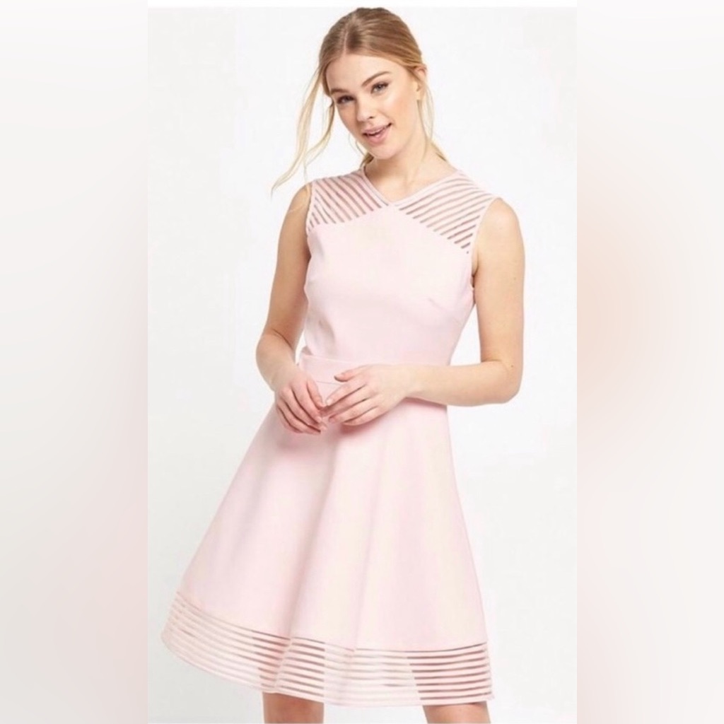 Ted Baker Women's Eleese Mesh Detail Skater Dress Size 3 Us 8